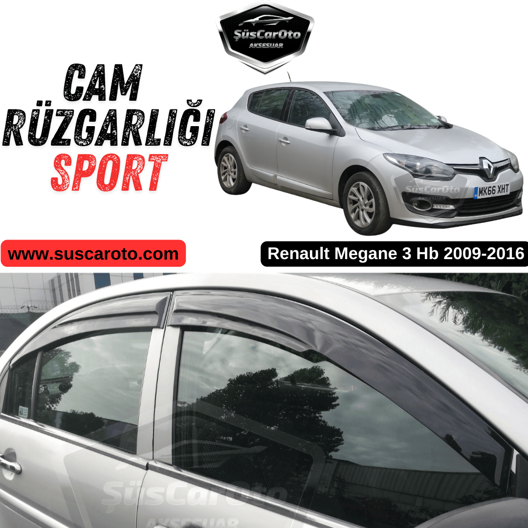 Juego de deflectores de viento Mugen para Renault Megane 3 Hb 2009-2016, negro piano, 4 piezas, negro brillante importado