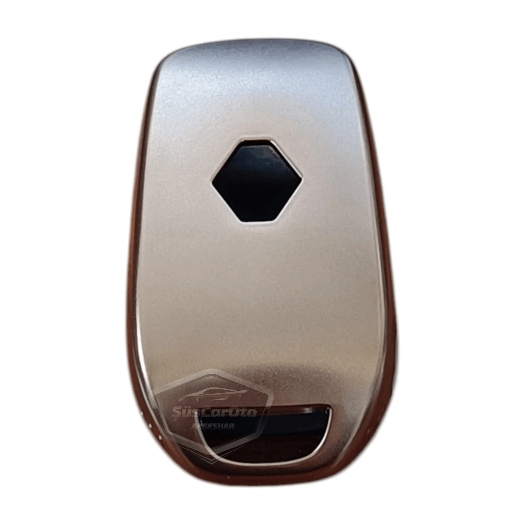 Funda de silicona para llave plegable compatible con Renault Megane 4 Clio 5 Kadjar Captur Koleos, carcasa para llave de coche, llavero amortiguador, gris titanio oscuro PNT121
