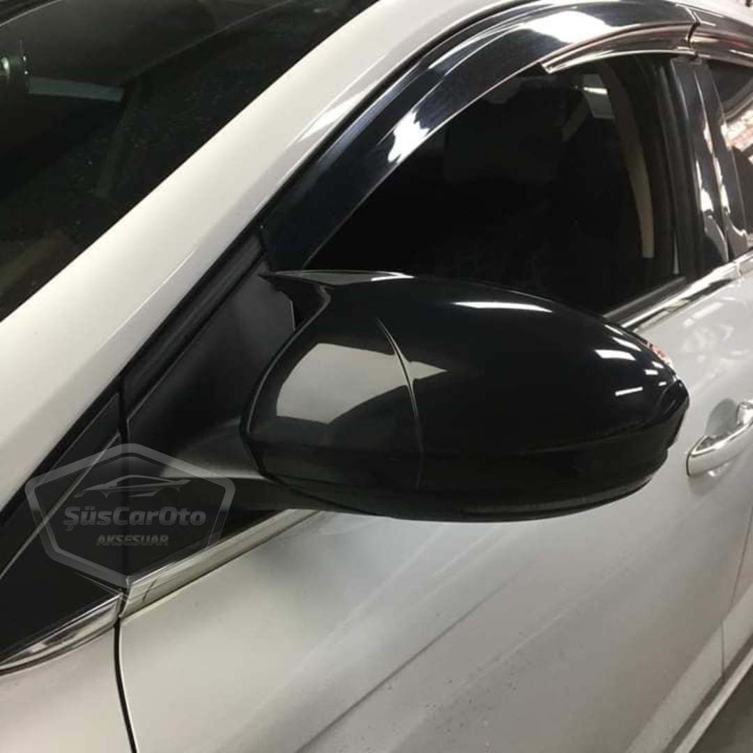 Renault Megane 4 (2016 en adelante) Tapa de Espejo Retrovisor Batman Murciélago Negro Piano Plástico ABS