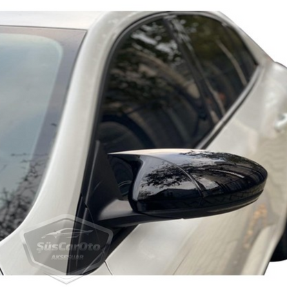 Renault Megane 4 (2016 en adelante) Tapa de Espejo Retrovisor Batman Murciélago Negro Piano Plástico ABS