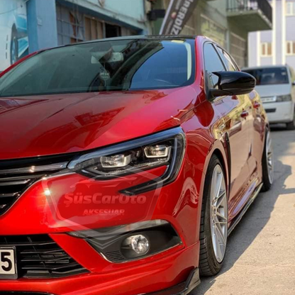 Renault Megane 4 (2016 en adelante) Tapa de Espejo Retrovisor Batman Murciélago Negro Piano Plástico ABS