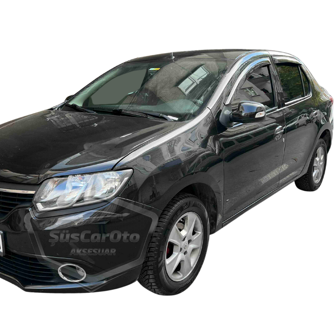 Deflectores de viento para ventanillas Mugen, color negro piano, juego de 4, compatibles con Renault Symbol 2013-2020, importado