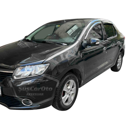 Deflectores de viento para ventanillas Mugen, color negro piano, juego de 4, compatibles con Renault Symbol 2013-2020, importado
