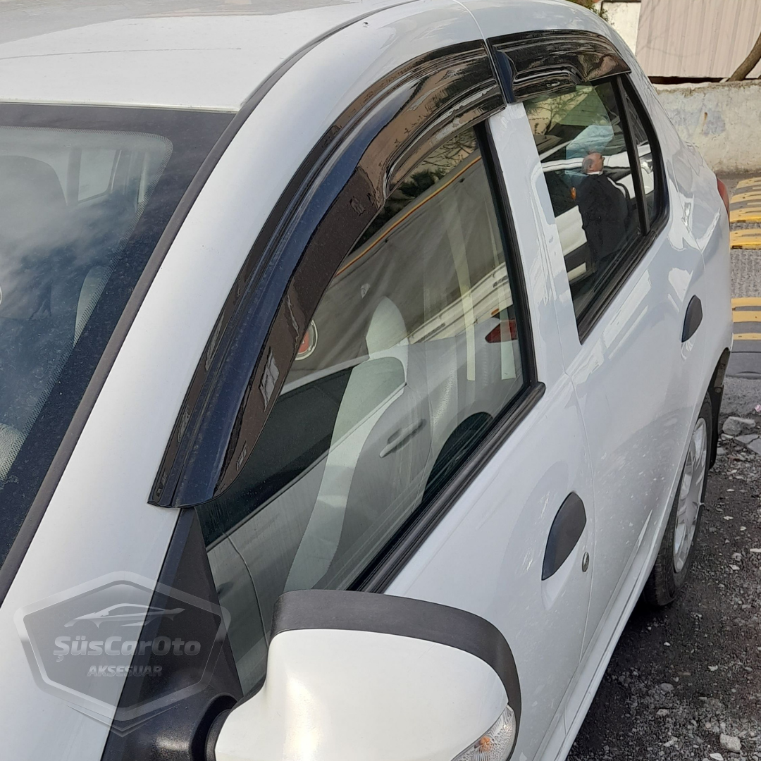 Deflectores de viento para ventanillas Mugen, color negro piano, juego de 4, compatibles con Renault Symbol 2013-2020, importado