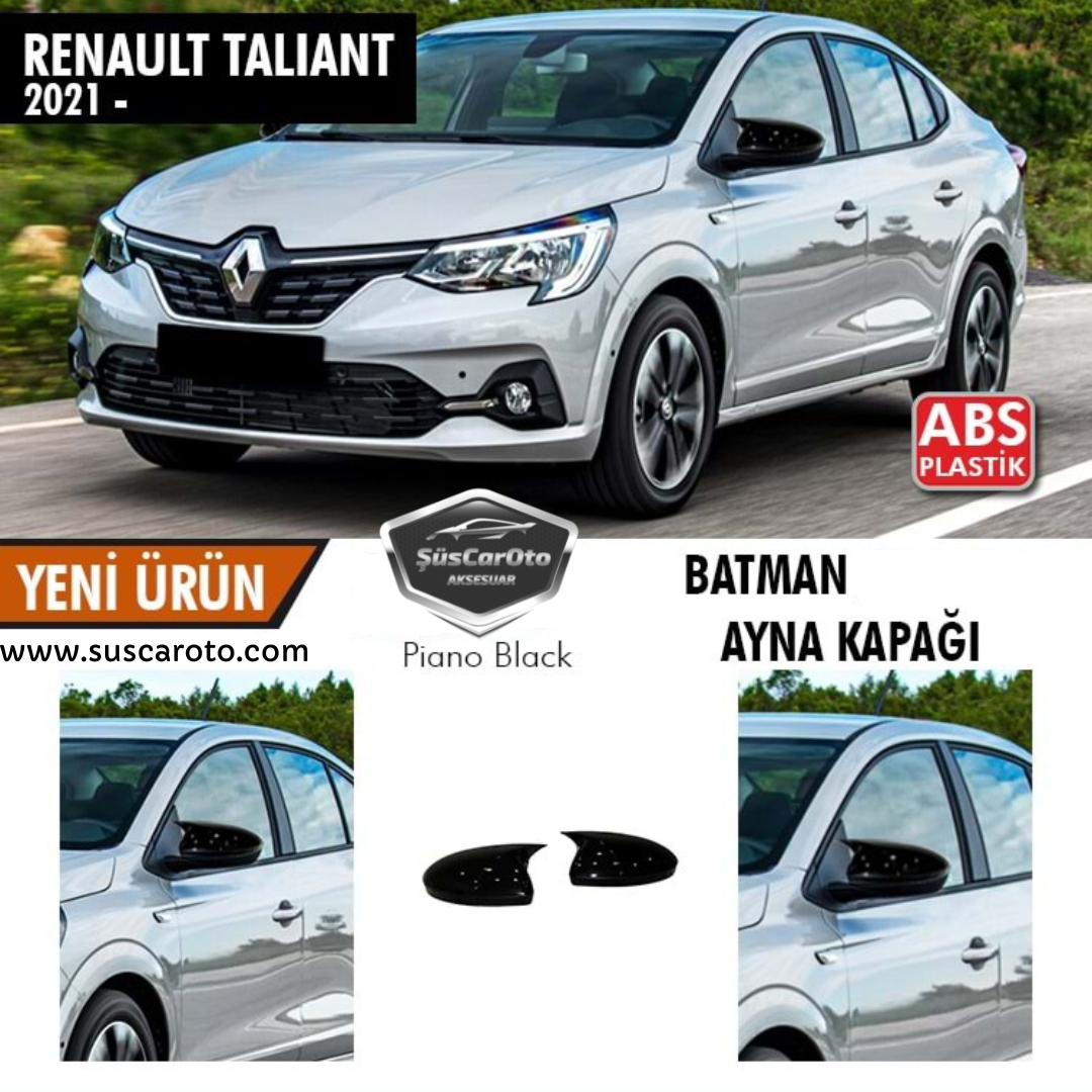 Renault Taliant Cubierta de espejo de murciélago Batman Negro Piano ABS Plástico
