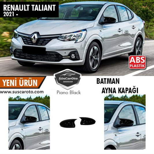 Renault Taliant Cubierta de espejo de murciélago Batman Negro Piano ABS Plástico
