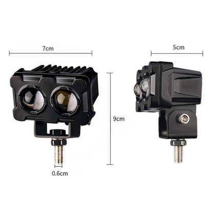 Faro antiniebla robótico bicolor amarillo-blanco, lámpara LED para coche, moto, todoterreno, proyector de doble ojo, 50W, lámpara de trabajo de metal para terrenos, 1 pieza ONG42