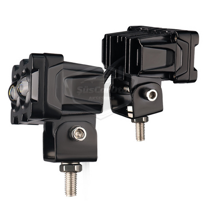 Faro antiniebla robótico bicolor amarillo-blanco, lámpara LED para coche, moto, todoterreno, proyector de doble ojo, 50W, lámpara de trabajo de metal para terrenos, 1 pieza ONG42