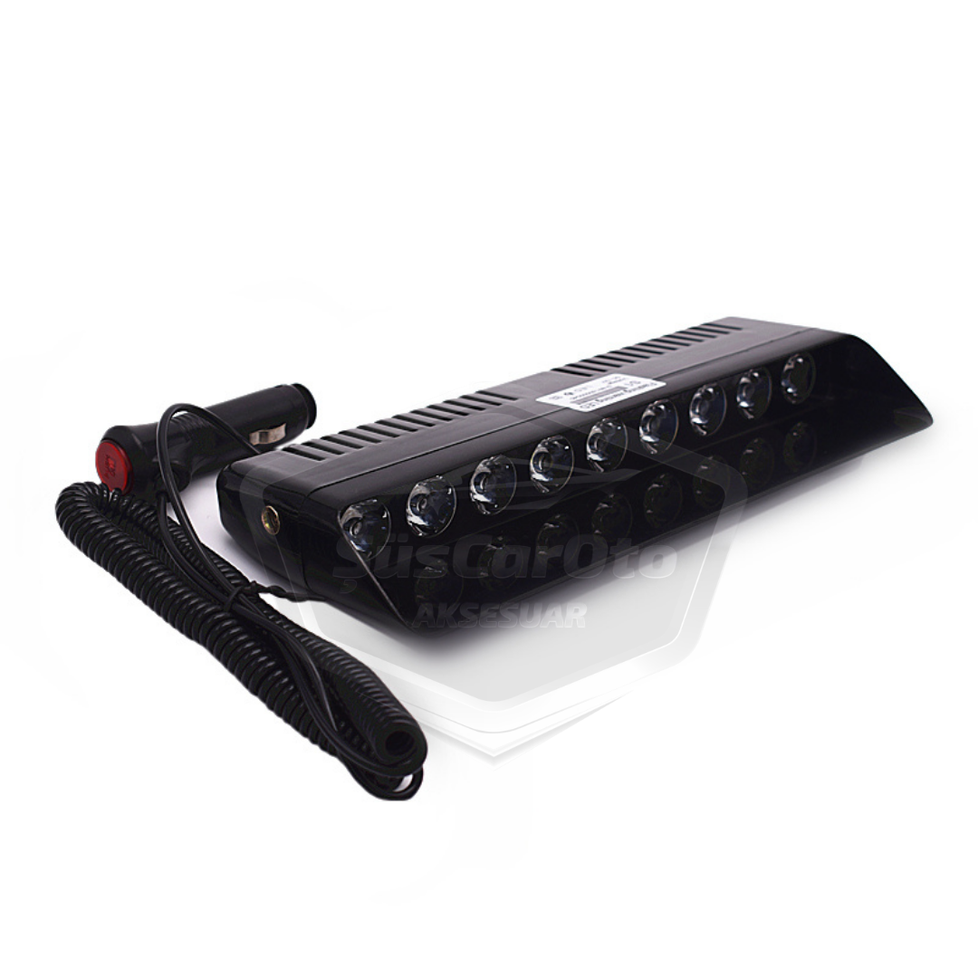 S1 Ventosa LED para ventana con mando a distancia, luz estroboscópica de policía, 9 LED, rojo, blanco y azul, 14 modos, enchufe para encendedor de cigarrillos