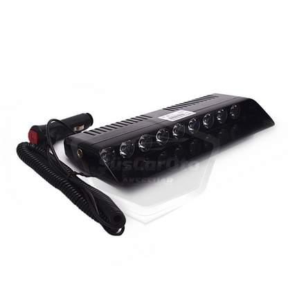 S1 Ventosa LED para ventana con mando a distancia, luz estroboscópica de policía, 9 LED, rojo, blanco y azul, 14 modos, enchufe para encendedor de cigarrillos