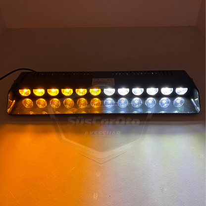 S12 Ventosa de cristal para ambulancia, bomberos, luz estroboscópica, 12 ledes, 12 modos diferentes, amarillo/blanco, conexión de mechero
