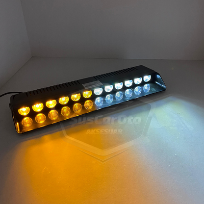 S12 Ventosa de cristal para ambulancia, bomberos, luz estroboscópica, 12 ledes, 12 modos diferentes, amarillo/blanco, conexión de mechero