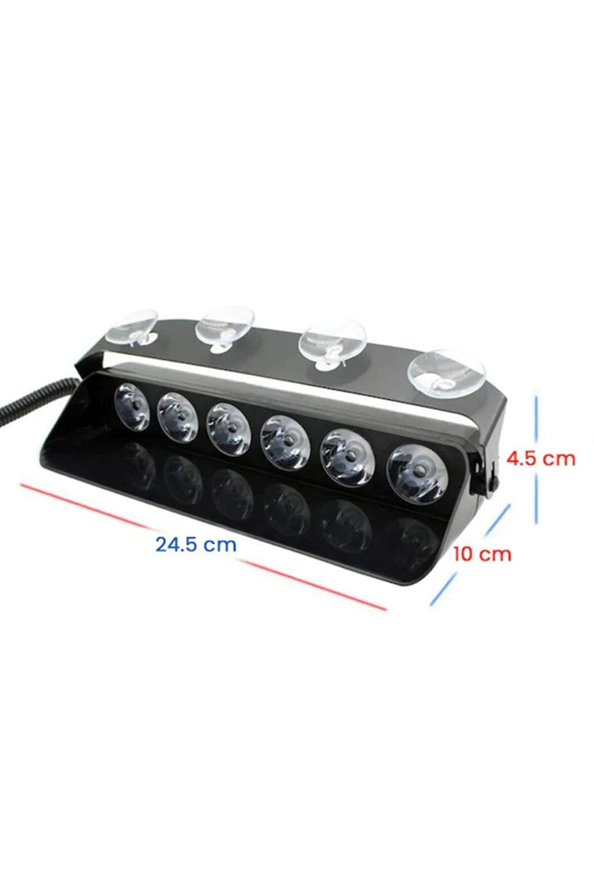 Baliza de Policía de 6 LED Rojo y Azul para Interior de Coche con Ventosa S6, 12 Modos, Conexión para Encendedor