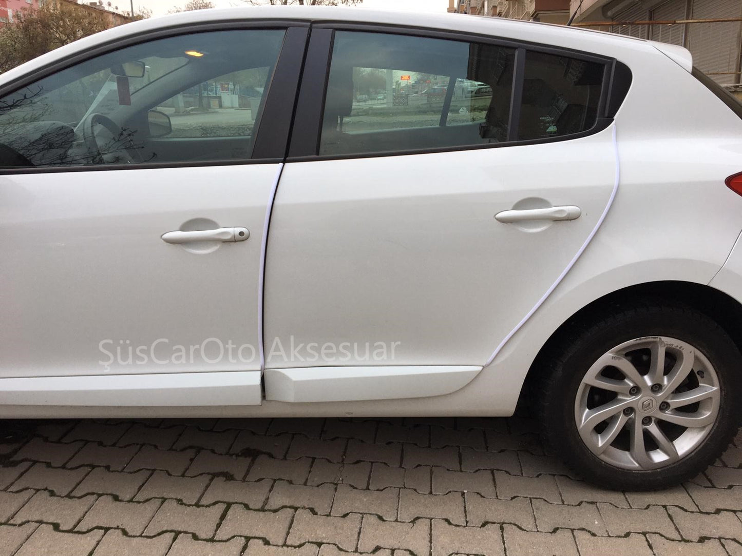 SAMURÁI Protector de Borde de Puerta de Coche Antigolpes Rayaduras BLANCO