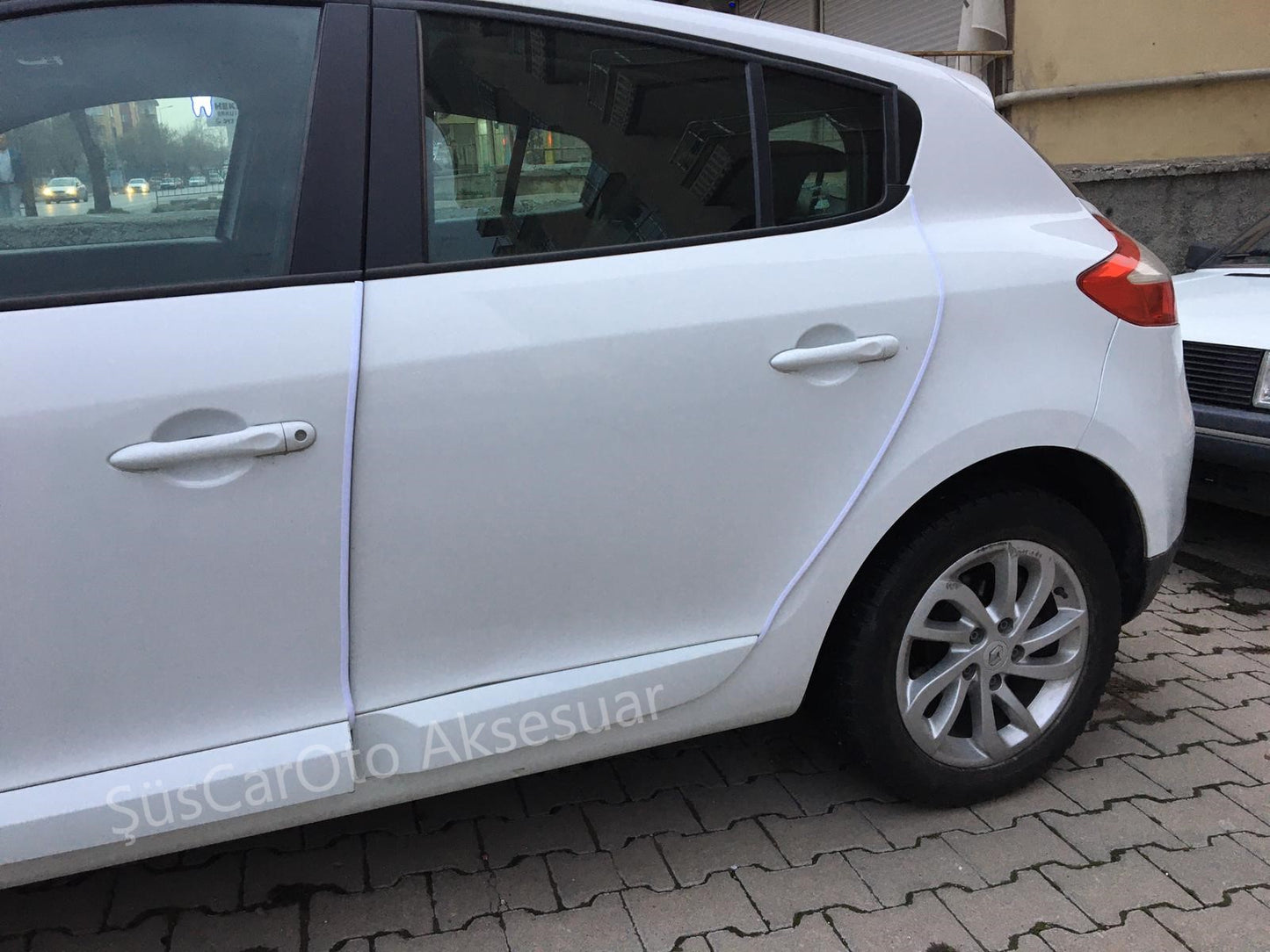 SAMURÁI Protector de Borde de Puerta de Coche Antigolpes Rayaduras BLANCO