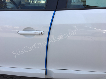 Protector de puerta de coche SAMURAI, tira antichoques y arañazos, azul