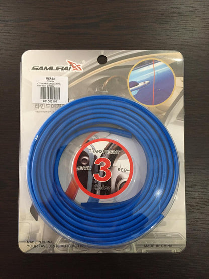 Protector de puerta de coche SAMURAI, tira antichoques y arañazos, azul