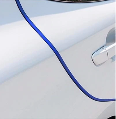 Protector de puerta de coche SAMURAI, tira antichoques y arañazos, azul
