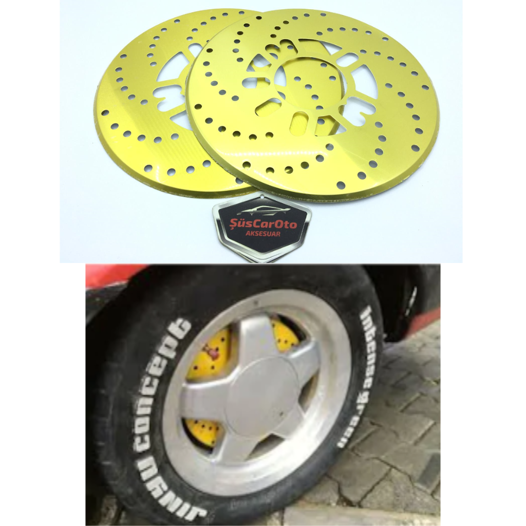 Juego de 2 Discos Universales para Campana de 14'' y Más, Color Amarillo