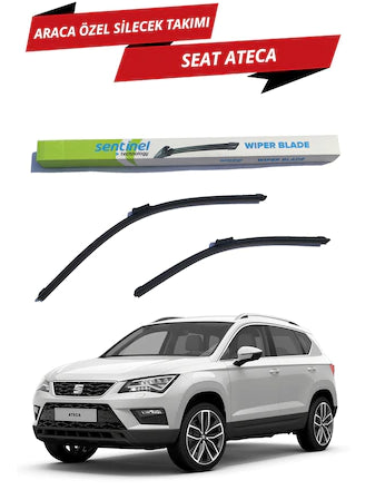 Juego de limpiaparabrisas delanteros planos Sentinel para Seat Ateca 2016 en adelante, izquierdo y derecho