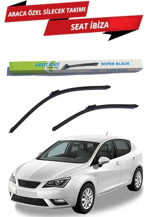 Juego de escobillas limpiaparabrisas delanteras tipo banana Sentinel, específicas para el vehículo Seat Ibiza Mk4 2008-2017, derecha e izquierda