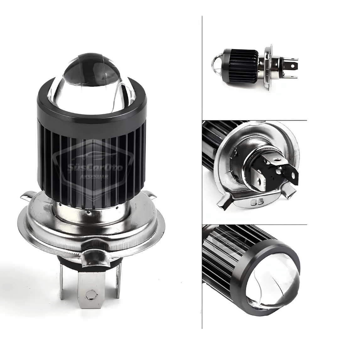 Seat İbiza Mk4 2008-2017 Uyumlu Mercekli Far Ampulü Led Xenon Beyaz Renk Far Şimşek Etkili CSP Led Lamba Uzun Kısa 2 Adet Takım