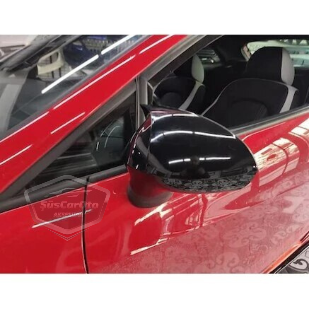 Carcasa de espejo retrovisor Batman Murciélago para Seat Ibiza MK4 2009-2017, ABS Plástico Negro Piano