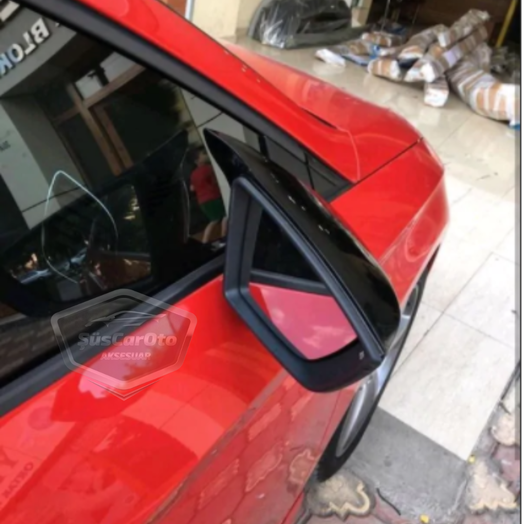 Tapa de espejo retrovisor tipo Batman para Seat Ibiza MK5 2017 en adelante, en negro piano, plástico ABS