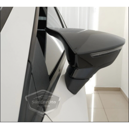 Tapa de espejo retrovisor tipo Batman para Seat Ibiza MK5 2017 en adelante, en negro piano, plástico ABS