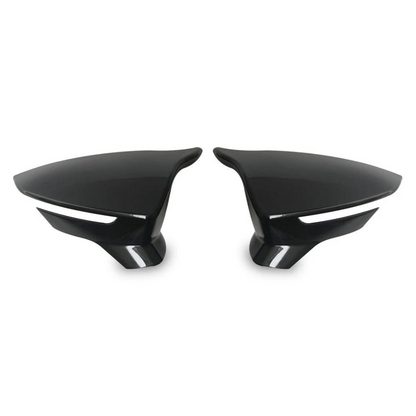 Tapa de espejo retrovisor tipo Batman para Seat Ibiza MK5 2017 en adelante, en negro piano, plástico ABS