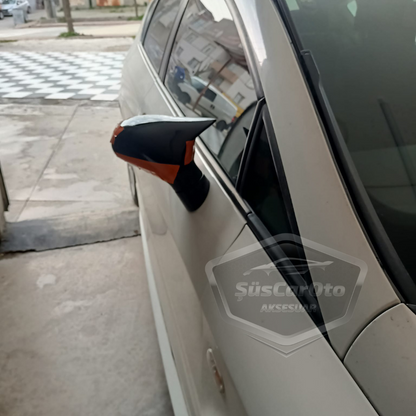 Cubierta de espejo retrovisor Batman Murciélago Piano Black Plástico ABS Compatible con Seat León Mk2 2005-2008 Carrocería Pre-Restyling