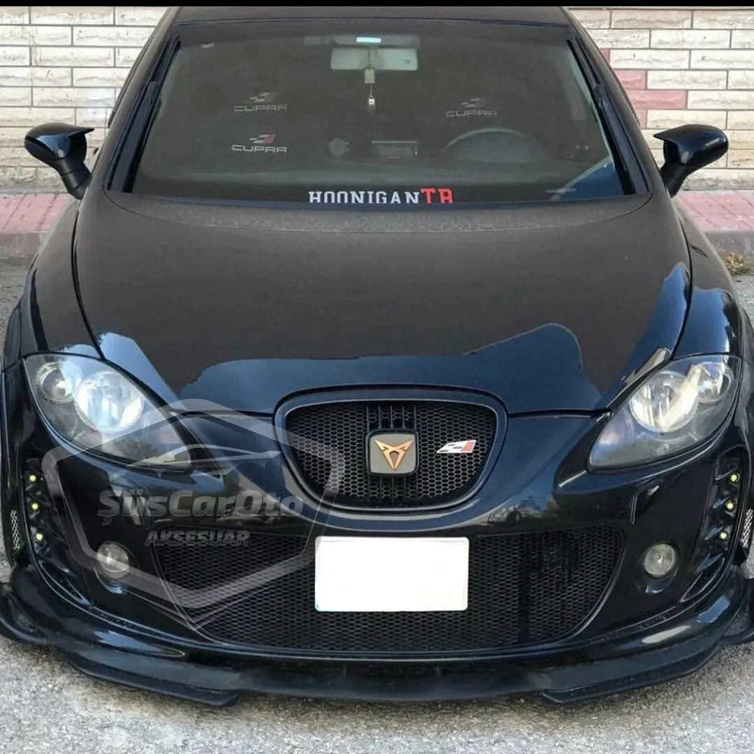 Cubierta de espejo retrovisor Batman Murciélago Piano Black Plástico ABS Compatible con Seat León Mk2 2005-2008 Carrocería Pre-Restyling