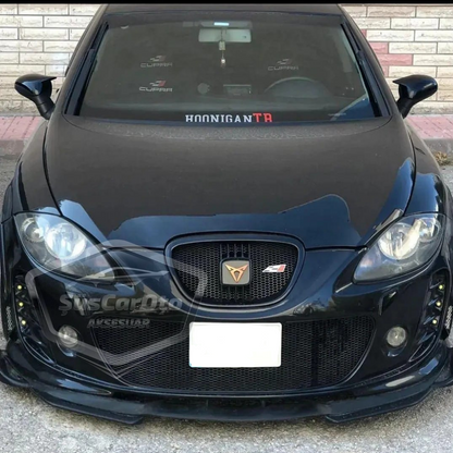 Cubierta de espejo retrovisor Batman Murciélago Piano Black Plástico ABS Compatible con Seat León Mk2 2005-2008 Carrocería Pre-Restyling