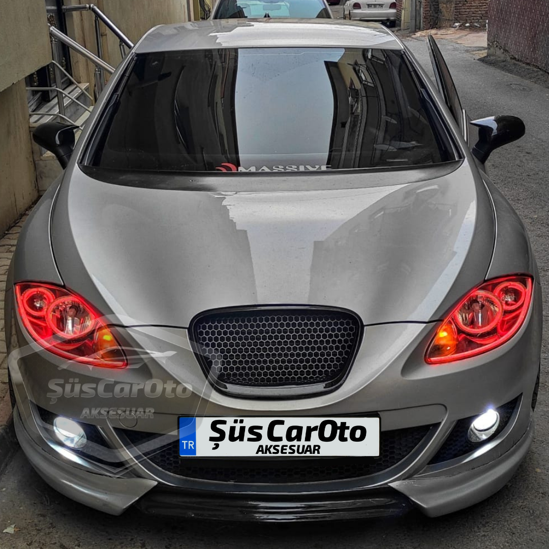 Cubierta de espejo retrovisor Batman Murciélago Piano Black Plástico ABS Compatible con Seat León Mk2 2005-2008 Carrocería Pre-Restyling