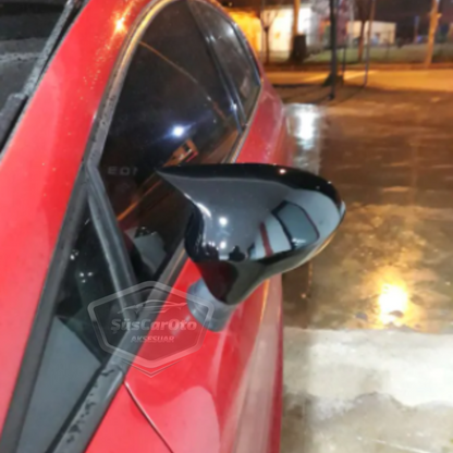 Cubierta de espejo Batman Murciélago Seat Leon MK2.5 2009-2012 Negro Piano Plástico ABS