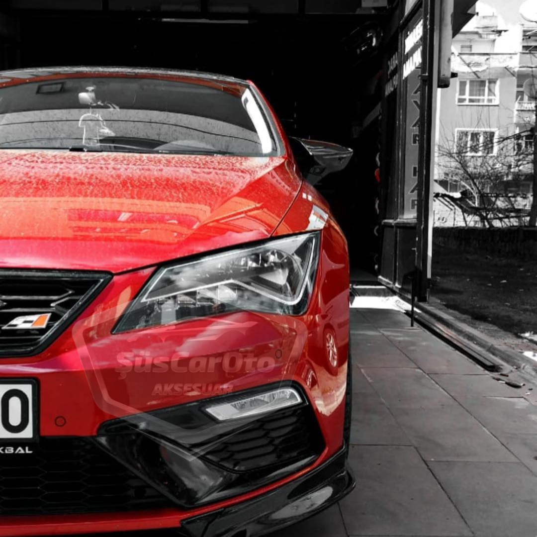 Seat Leon MK3 MK3.5 2012-2020 Tapa de Espejo Batman Murciélago Piano Negro Plástico ABS
