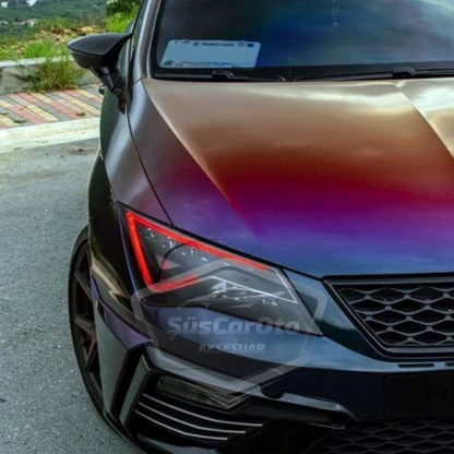Seat Leon MK3 MK3.5 2012-2020 Tapa de Espejo Batman Murciélago Piano Negro Plástico ABS