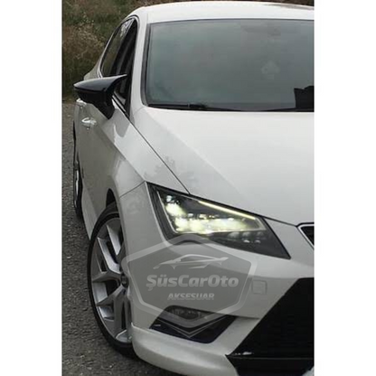 Seat Leon MK3 MK3.5 2012-2020 Tapa de Espejo Batman Murciélago Piano Negro Plástico ABS
