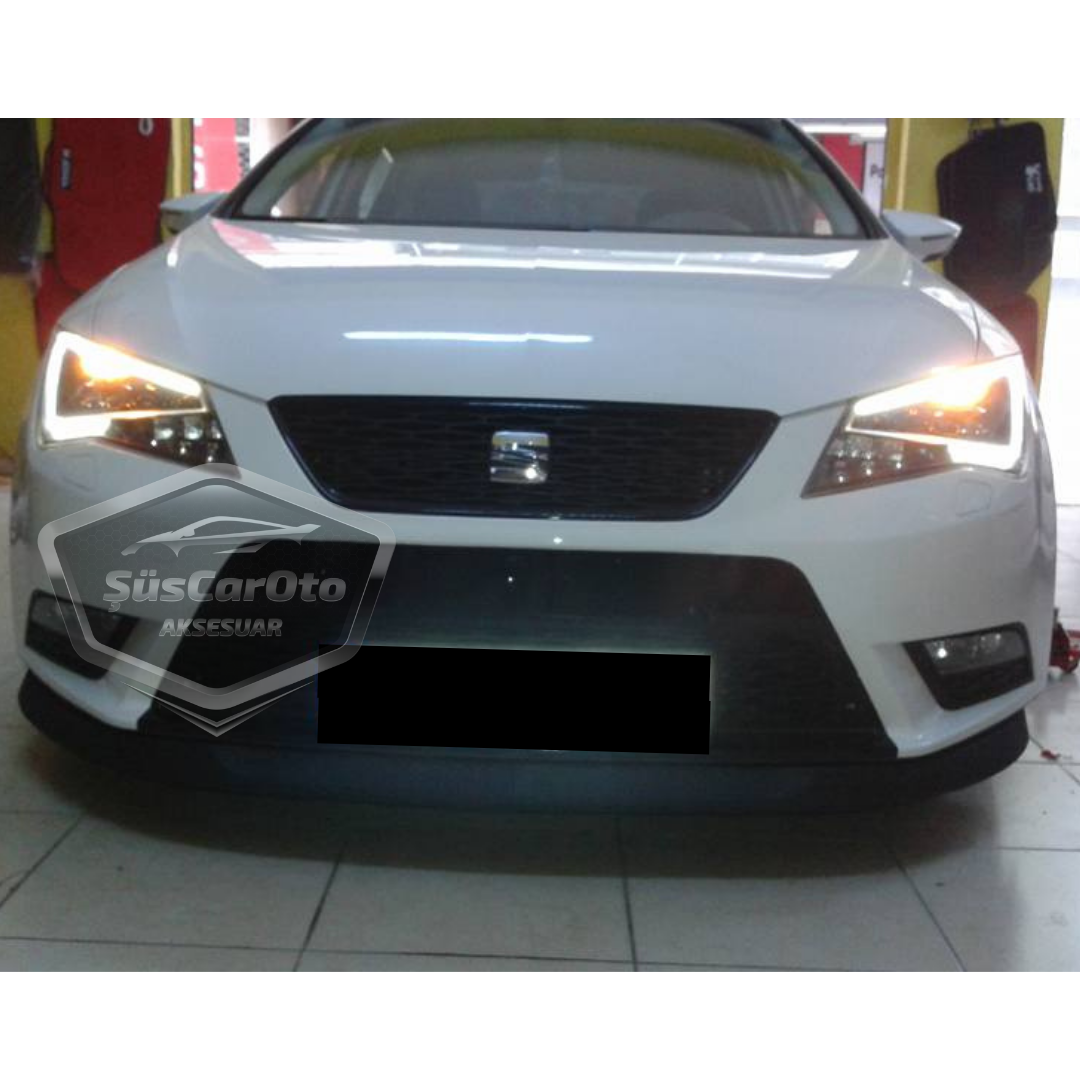 Seat Leon MK3 MK3.5 2012-2020 Compatible Lip Universal Astra H Flexible Labio Delantero 2 Piezas Bajo Parachoques Spoiler Alerón Delantero