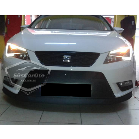 Seat Leon MK3 MK3.5 2012-2020 Compatible Lip Universal Astra H Flexible Labio Delantero 2 Piezas Bajo Parachoques Spoiler Alerón Delantero