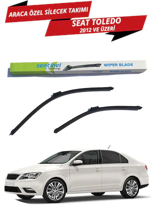 Juego de limpiaparabrisas delanteros planos Sentinel específicos para Seat Toledo 2012 en adelante, lado derecho e izquierdo