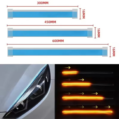 Kayar Sinyalli Far Üstü LED Gündüz Farı - Su Geçirmez Esnek Şerit LED Takımı 2 Adet / Sağ-Sol Takım