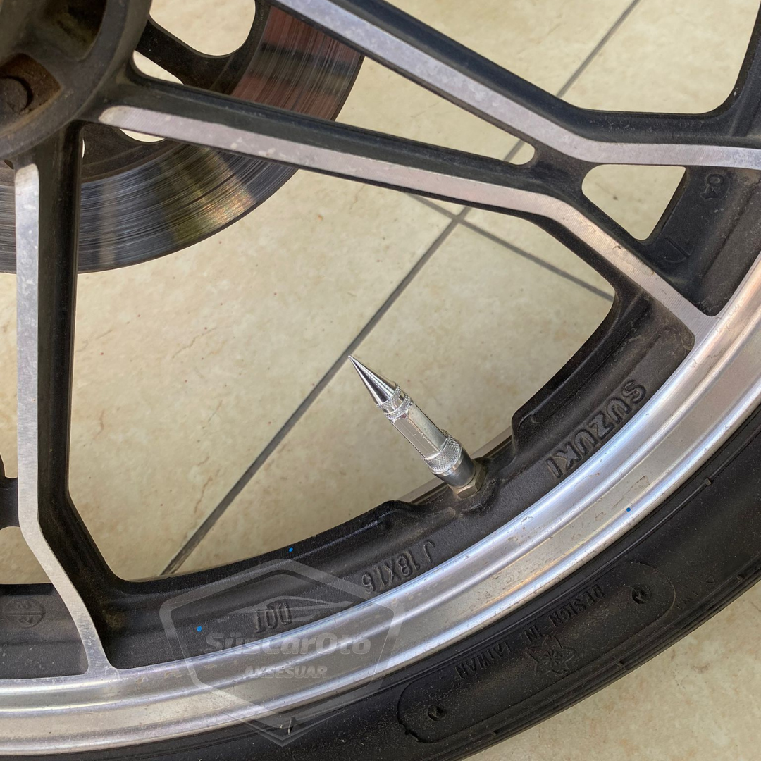 Tapa de válvula puntiaguda, tapa de válvula de bala, para coche, motocicleta, bicicleta, juego de 4 unidades, metal cromado plateado