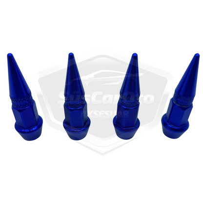 Tapa de válvula puntiaguda, tapa de válvula de bala, juego de 4 unidades de metal azul para coche, motocicleta y bicicleta
