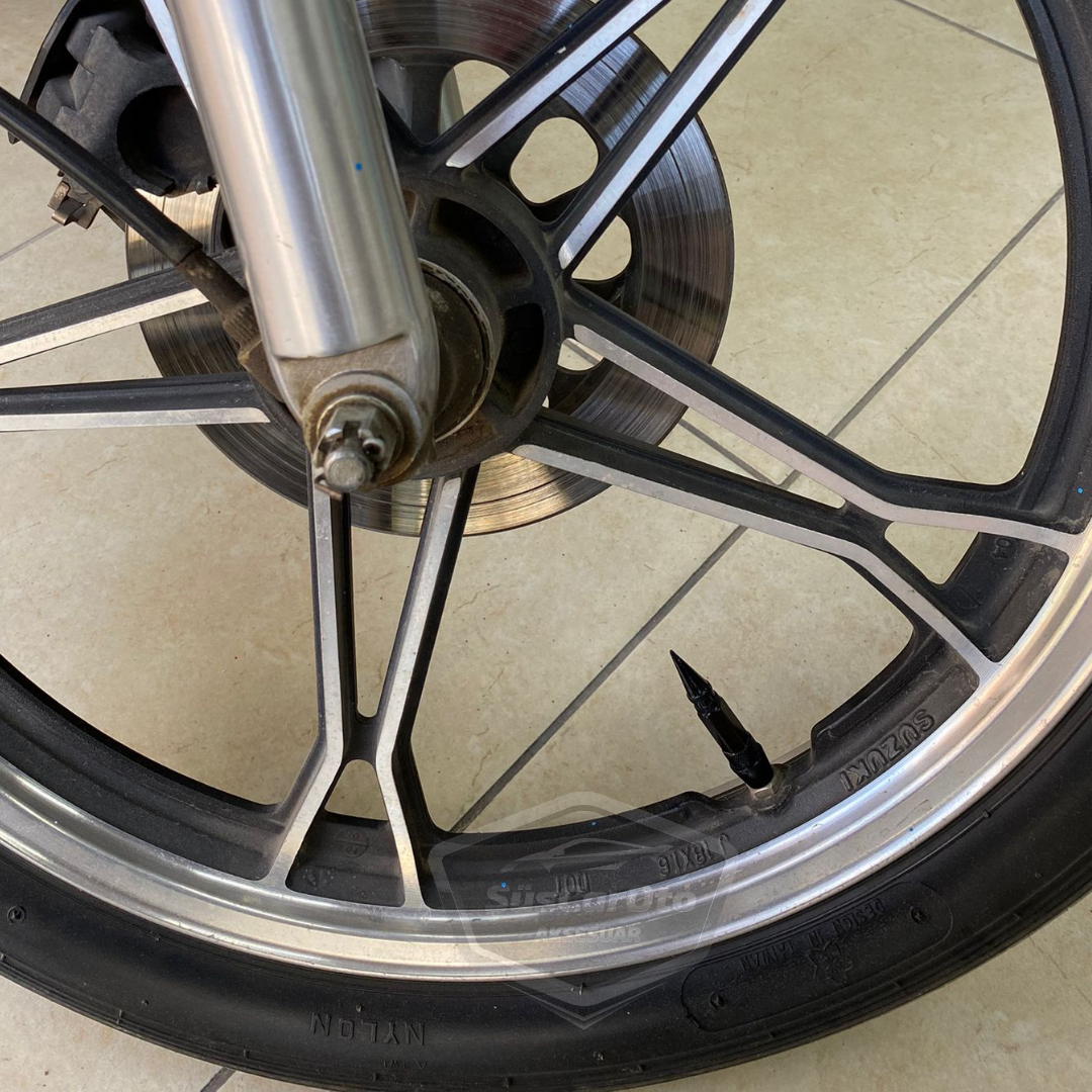 Tapa de válvula puntiaguda Tapa de válvula de bala Coche Motocicleta Bicicleta Metal Juego de 4 piezas Negro