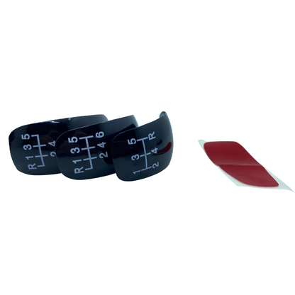 Palanca de cambios manual ONV01 universal de cuero negro con costuras deportivas, con funda de repuesto