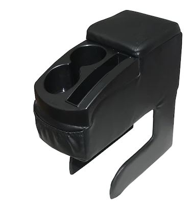Reposabrazos de cuero universal de doble portavasos sin instalación ni tornillos, apto para cualquier vehículo