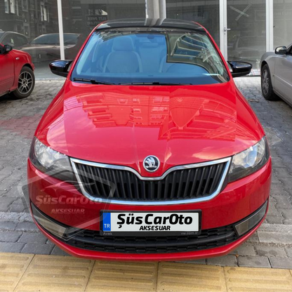 Skoda Fabia Mk3 (2015-2021) compatible carcasa de espejo retrovisor tipo Batman con intermitente, ABS Piano Black