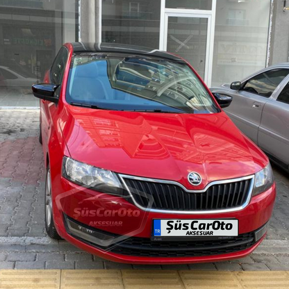 Skoda Fabia Mk3 (2015-2021) compatible carcasa de espejo retrovisor tipo Batman con intermitente, ABS Piano Black