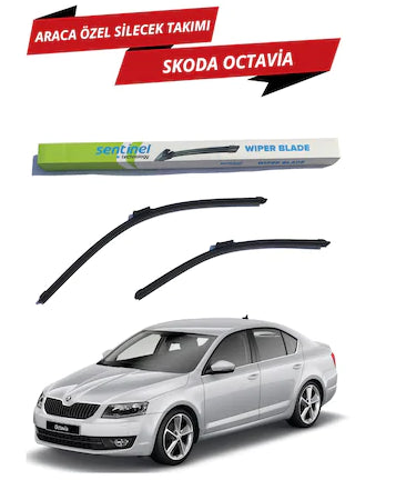 Juego de escobillas limpiaparabrisas delanteras Sentinel tipo banana para Skoda Octavia 2012 en adelante, específicas para el vehículo, derecha e izquierda